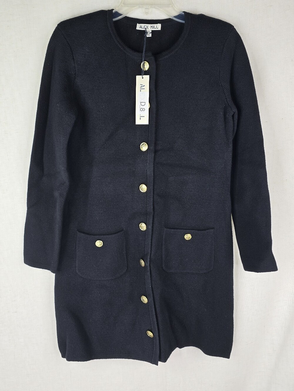 Alex Mill Womens $275 Size X-Small XS Paris Black Cotton Cashmere Sweater Dress